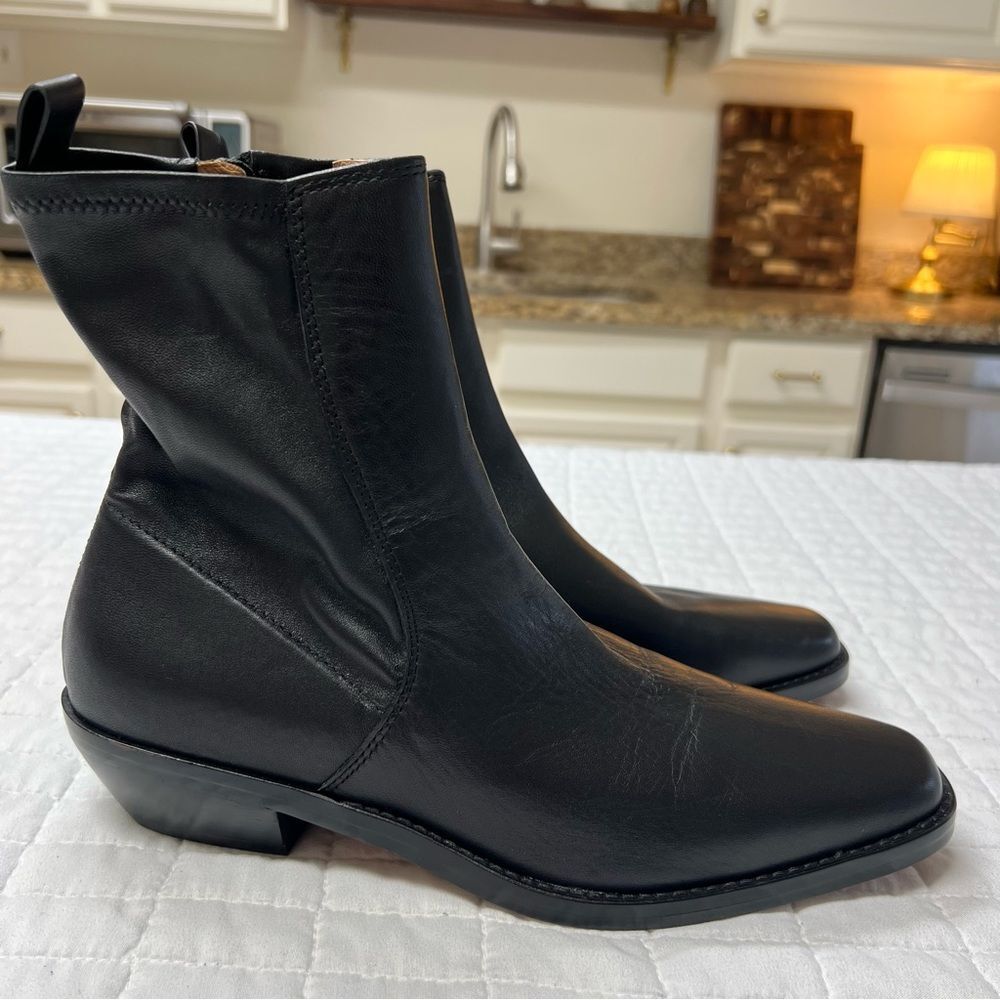 Madewell The Idris Ankle Boot in True Black Leather Size 9 NWOB - Picture 4 of 12